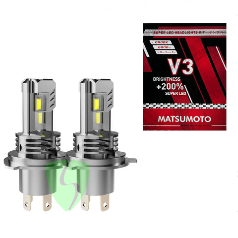 Ampolleta Led V3 H4 6000lm color frio 6000k
