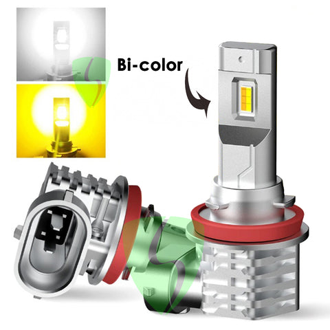 Ampolleta Led H8/H11/H16  bi-color (blanco + amarillo) canbus