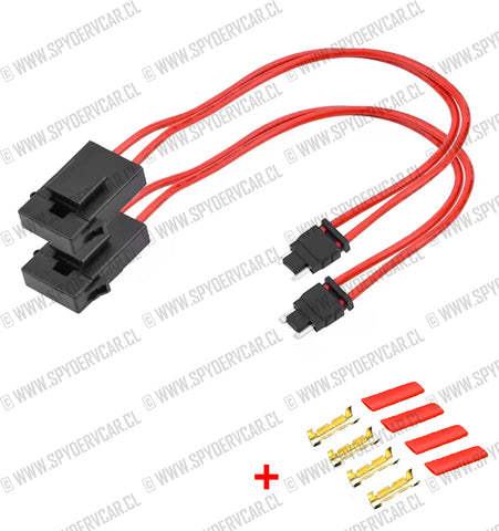 Porta fusible automotriz con toma de corriente de fusible simple de doble línea
