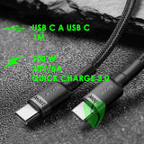 Cable USB tipo C a tipo C  100 W Baseus (1 ud)