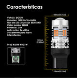 Ampolleta luz intermitente led 7440 W21W WY21W T20 canbus 