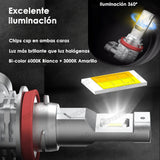 Ampolleta Led H8/H11/H16  bi-color (blanco + amarillo) canbus