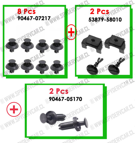 Set clips plásticos de sujeción para toyota new yaris 2014-2017