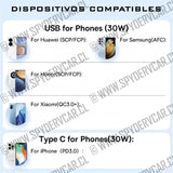 Cargador para Auto Carga Rápida 30w Baseus + Cable USB tipo C a tipo C Baseus + Adaptador usb Gratis
