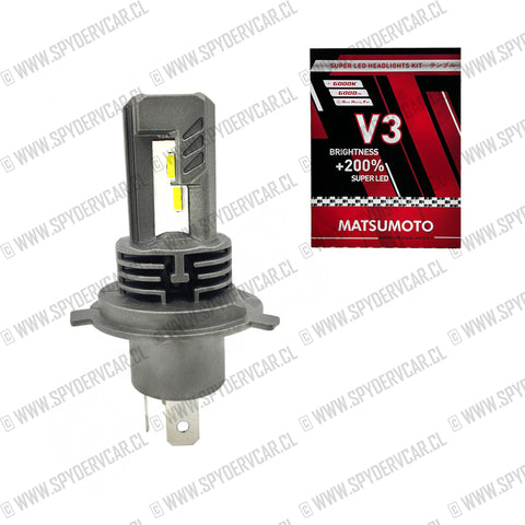 Ampolleta Led V3 H4 6000lm color frio 6000k