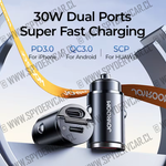 Mini Cargador para Auto Carga Rápida hasta 30w  (1 ud) JOYROOM