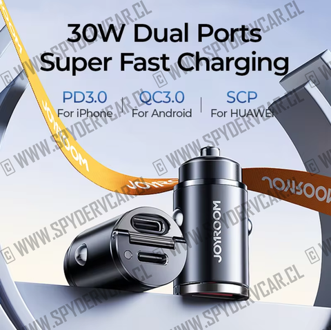 Mini Cargador para Auto Carga Rápida hasta 30w  (1 ud) JOYROOM