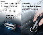 Cargador para Auto Carga Rápida 30w Baseus + Cable USB tipo C a tipo C Baseus + Adaptador usb Gratis