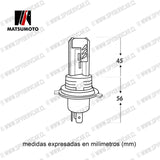 Ampolleta Led V3 H4 6000lm color frio 6000k